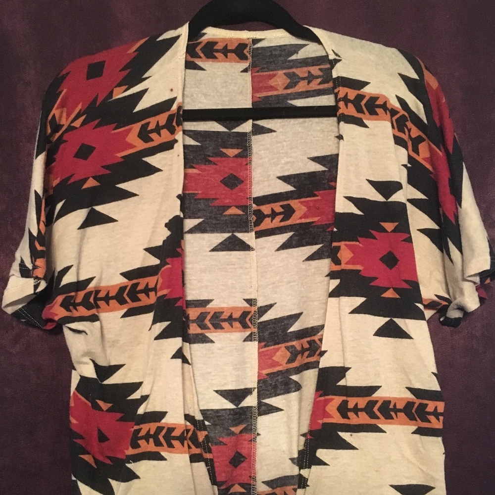 Red Patterned Cardigan